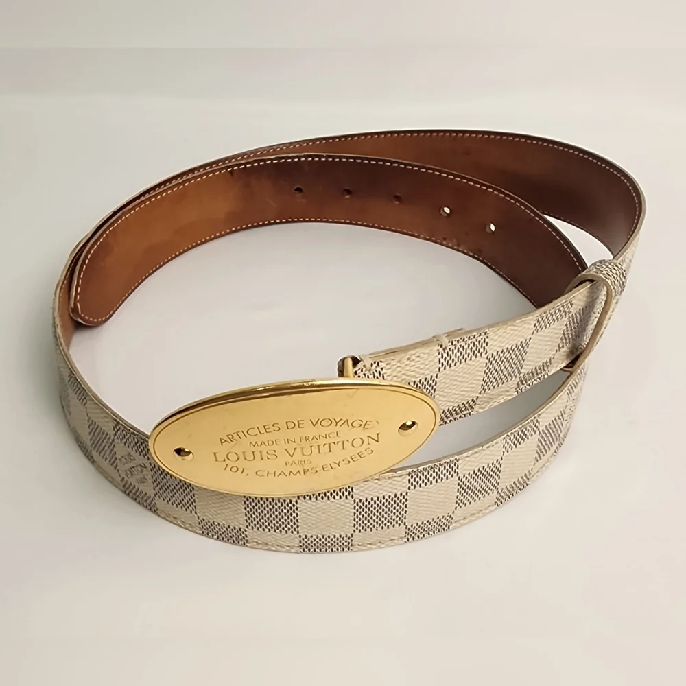 Louis Vuitton Damier Azur Canvas Voyage Belt 100/40